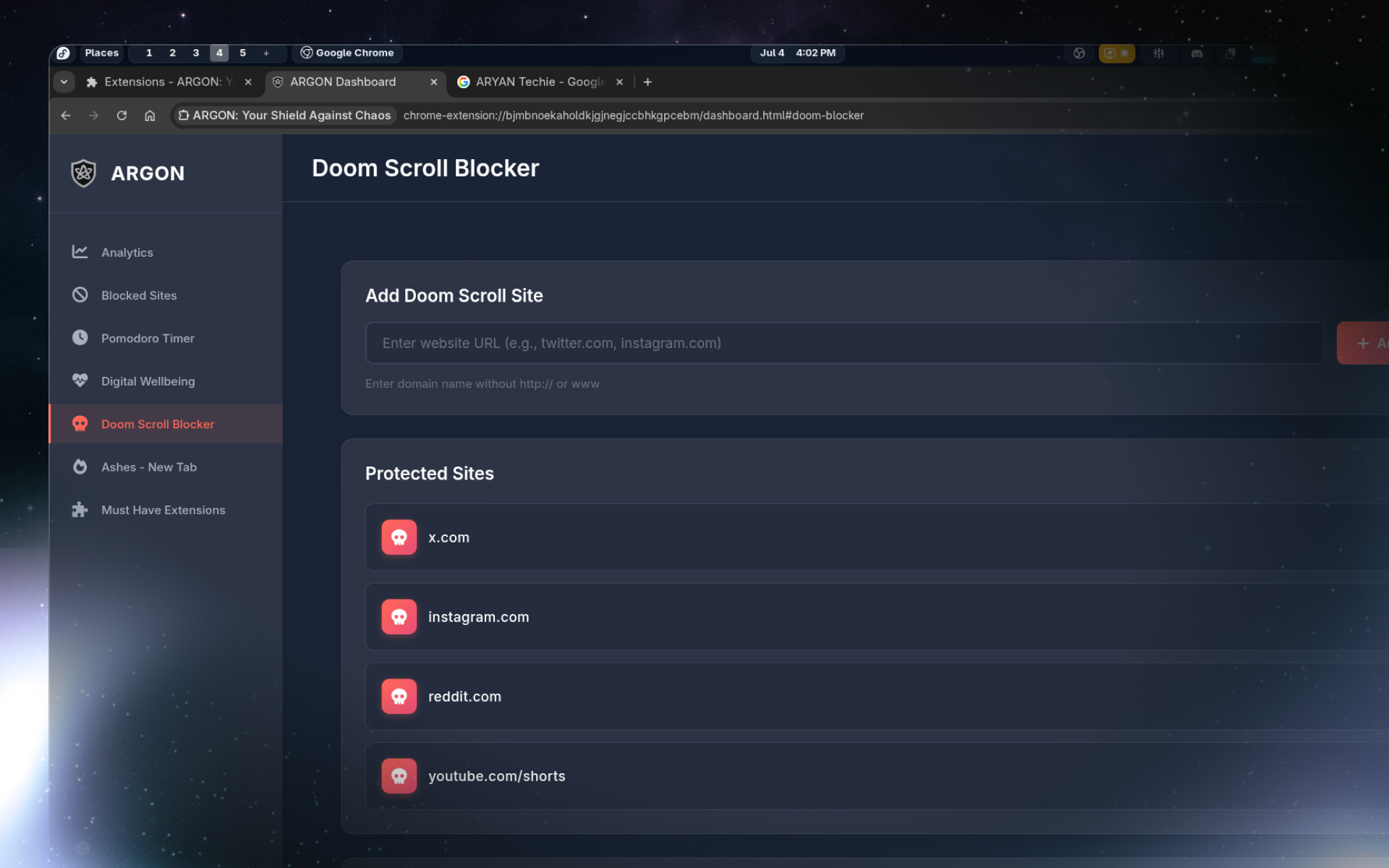 Website Blocking Screenshot
