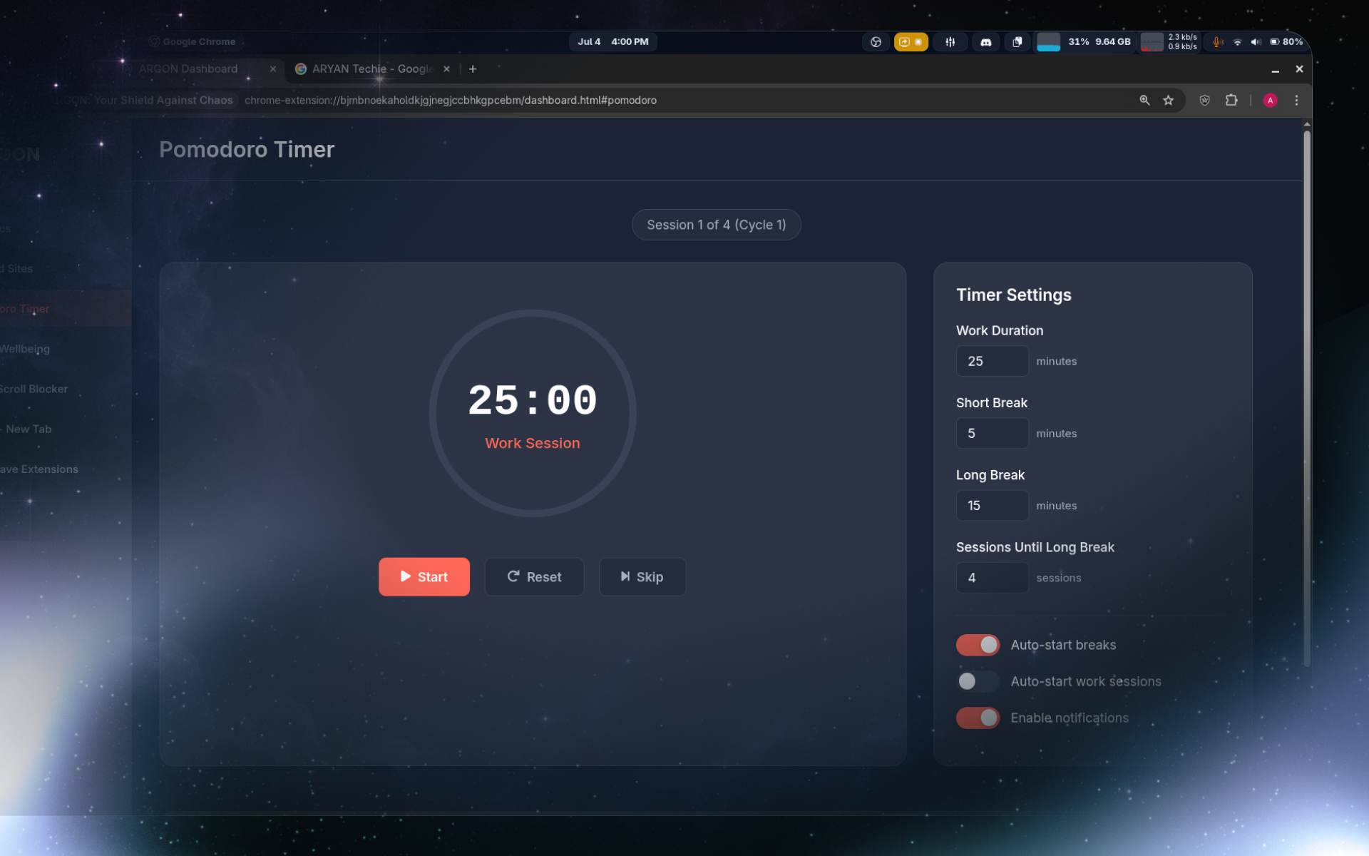 Website Blocking Screenshot